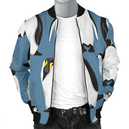 Penguin Pattern Print Design A03 Men Bomber Jacket