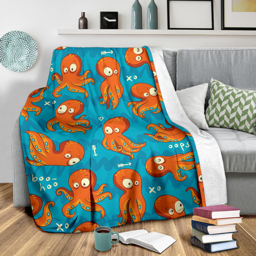 Octopus Pattern Print Design A02 Premium Blanket