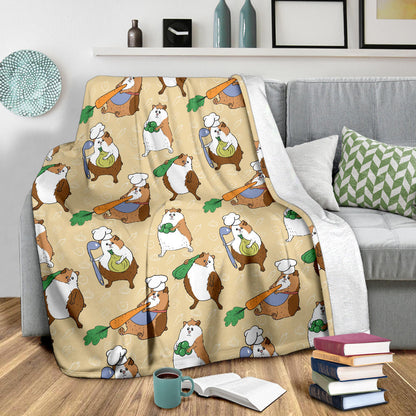 Guinea Pig Pattern Print Design 03 Premium Blanket