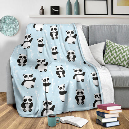 Panda Pattern Print Design A01 Premium Blanket