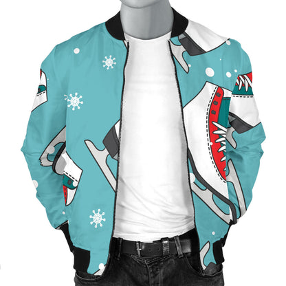 Ice Skate Pattern Print Design 03 Men Bomber Jacket
