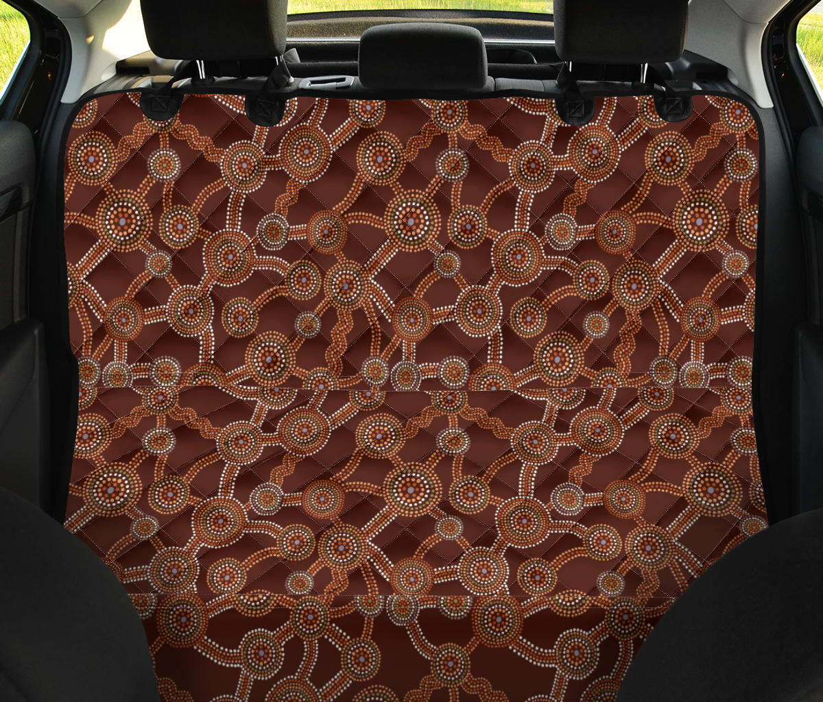 Aboriginal Pattern Print Design 03 Rear Dog Car Seat Cover Hammock