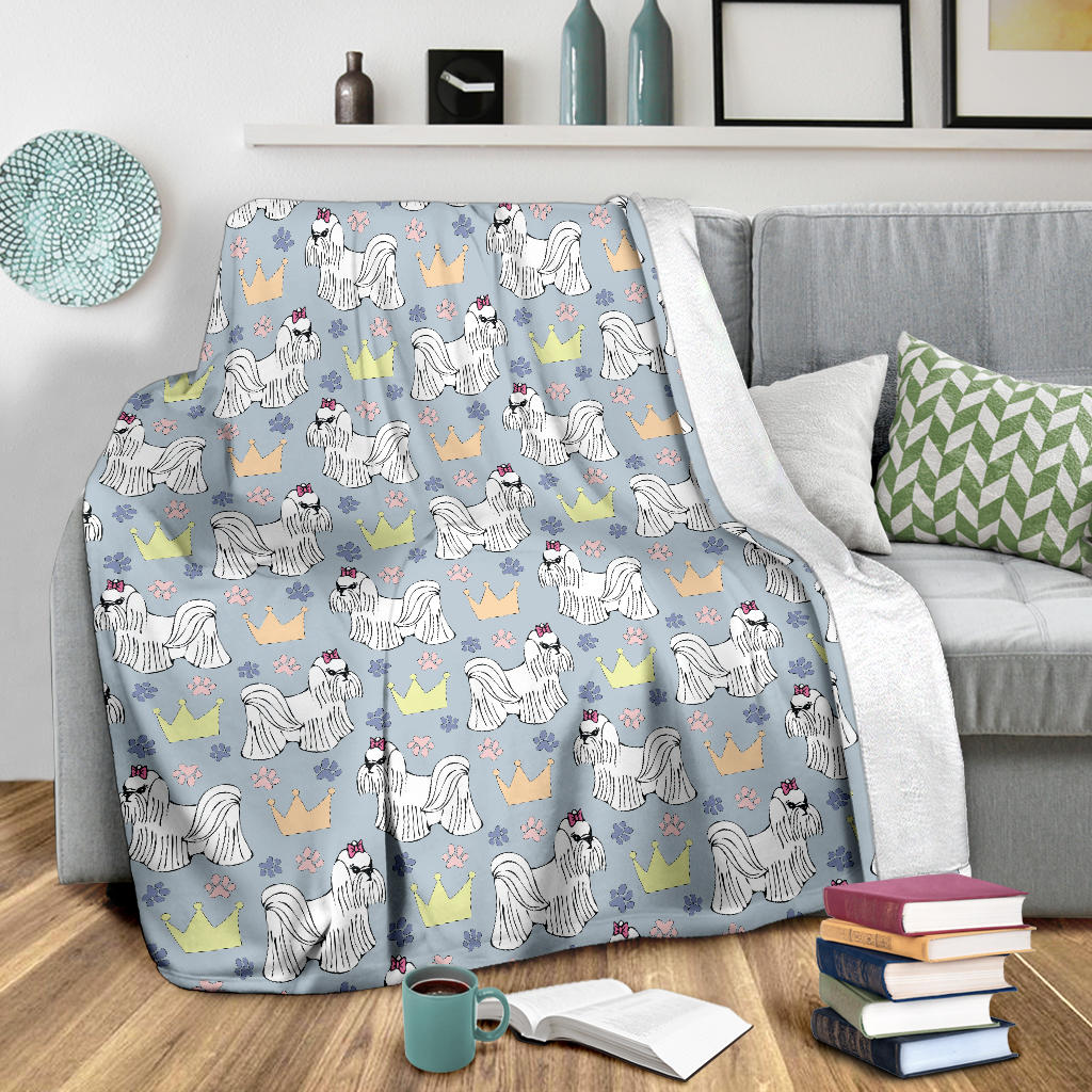 Maltese Pattern Print Design 04 Premium Blanket