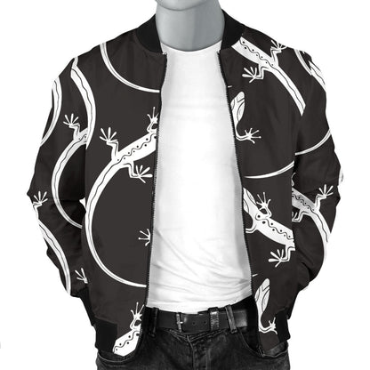 lizard Pattern Print Design 01 Men Bomber Jacket