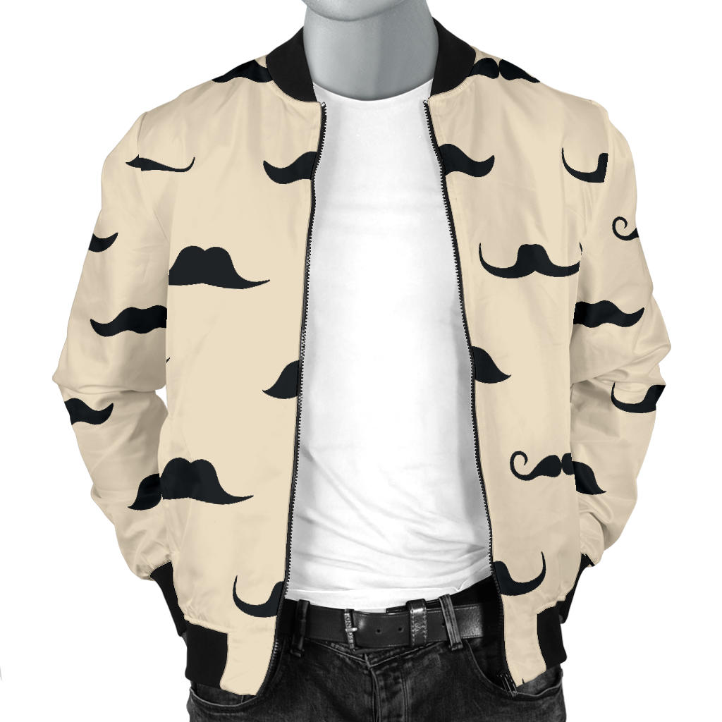 Mustache Pattern Print Design A03 Men Bomber Jacket