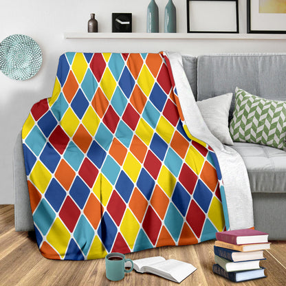 Harlequin Pattern Print Design 01 Premium Blanket