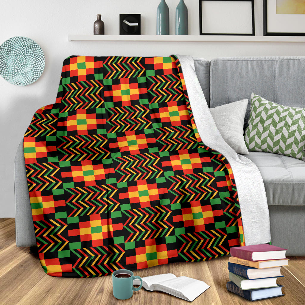 Kente Pattern Print Design 01 Premium Blanket