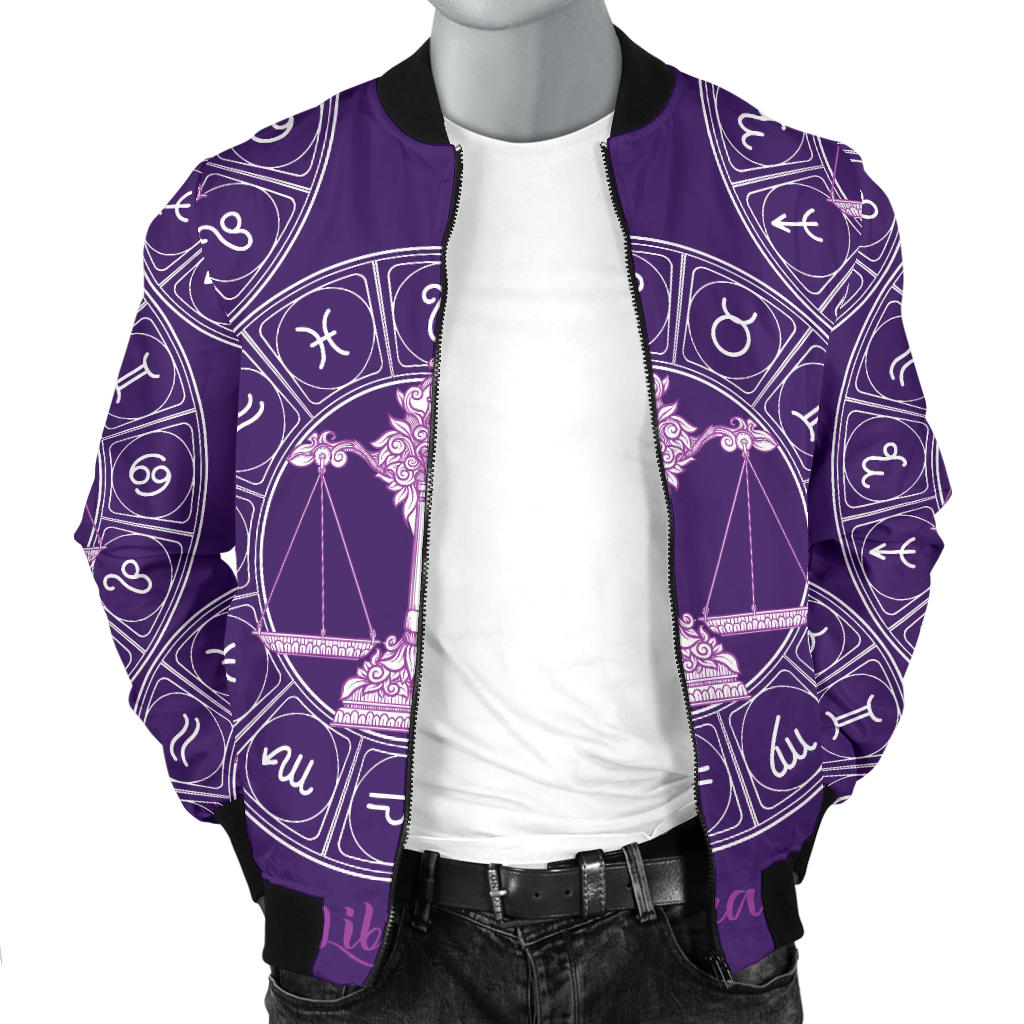 Libra Pattern Print Design 03 Men Bomber Jacket