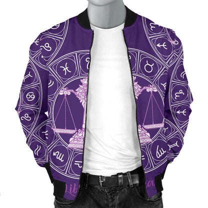 Libra Pattern Print Design 03 Men Bomber Jacket