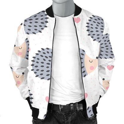 Hedgehog Baby Pattern Print Design 03 Men Bomber Jacket