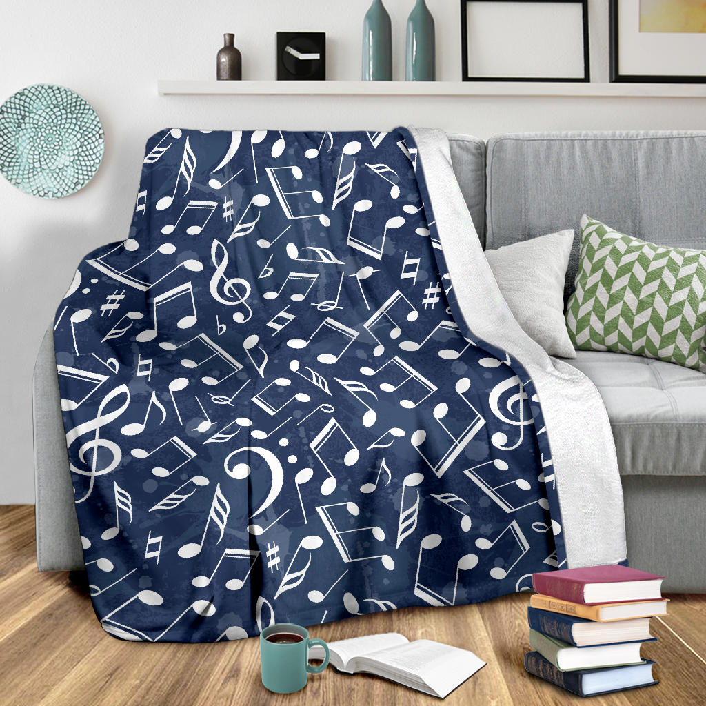 Music note Pattern Print Design A02 Premium Blanket