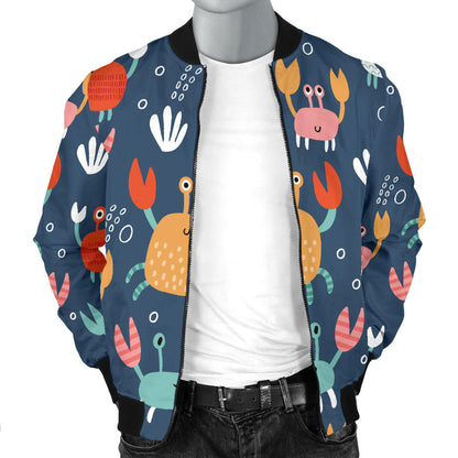 Crab Pattern Print Design 05 Men Bomber Jacket