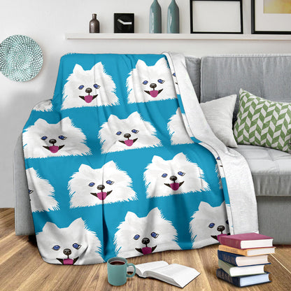 Pomeranians Pattern Print Design A05 Premium Blanket