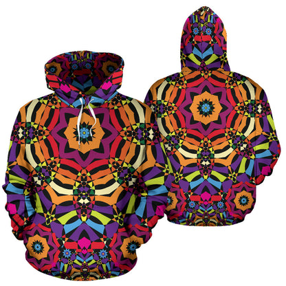 Kaleidoscope Pattern Print Design 01 Pullover Hoodie