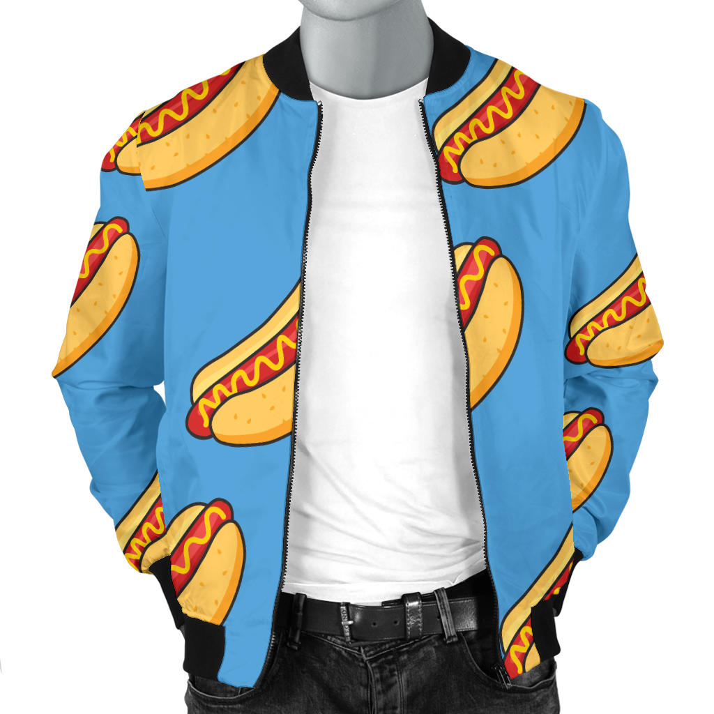 Hot Dog Pattern Print Design 02 Men Bomber Jacket