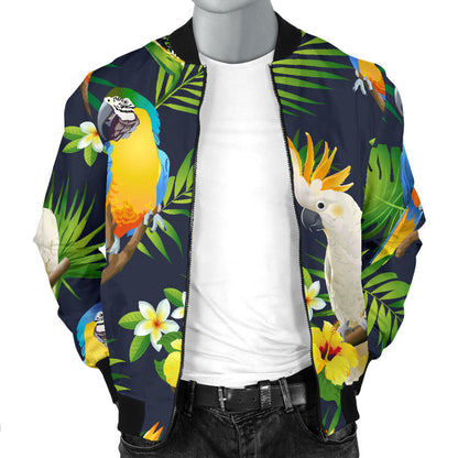 Parrot Pattern Print Design A03 Men Bomber Jacket