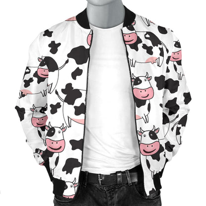 Cow Pattern Print Design 02 Men Bomber Jacket