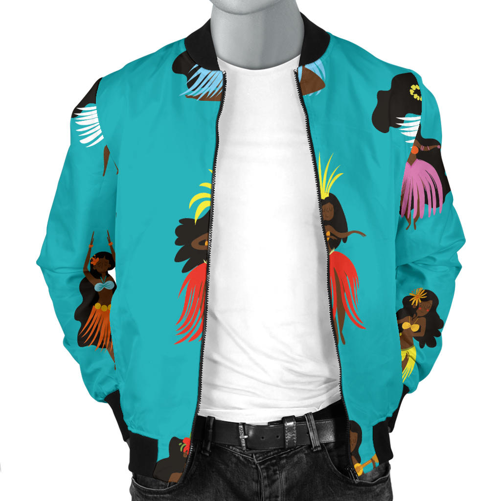 Hula Dancers Pattern Print Design 04 Men Bomber Jacket