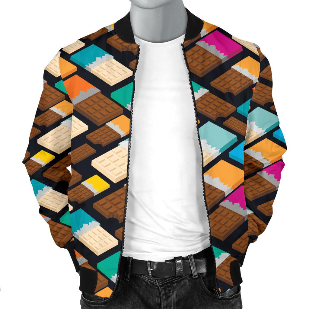 Chocolate Pattern Print Design 02 Men Bomber Jacket