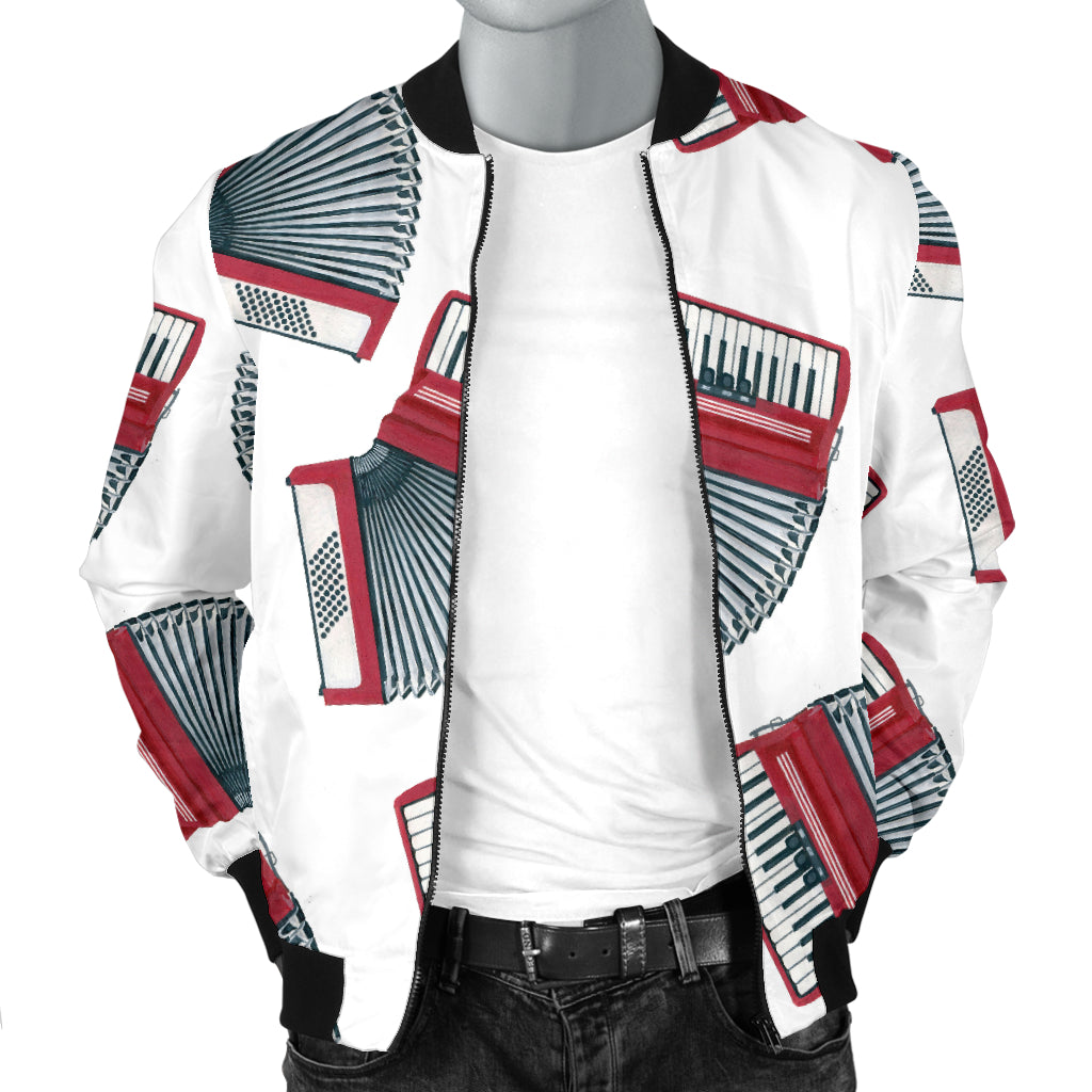 Accordion Pattern Print Design 03 Men Bomber Jacket