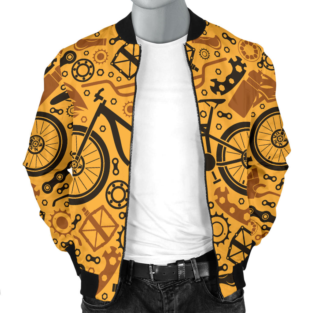 Mountain bike Pattern Print Design 03 Men Bomber Jacket