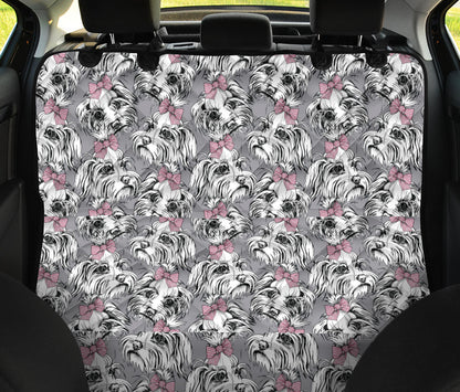 Maltese Pattern Print Design 01 Rear Dog Car Seat Cover Hammock