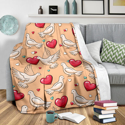 Pigeon Heart Pattern Print Design 04 Premium Blanket