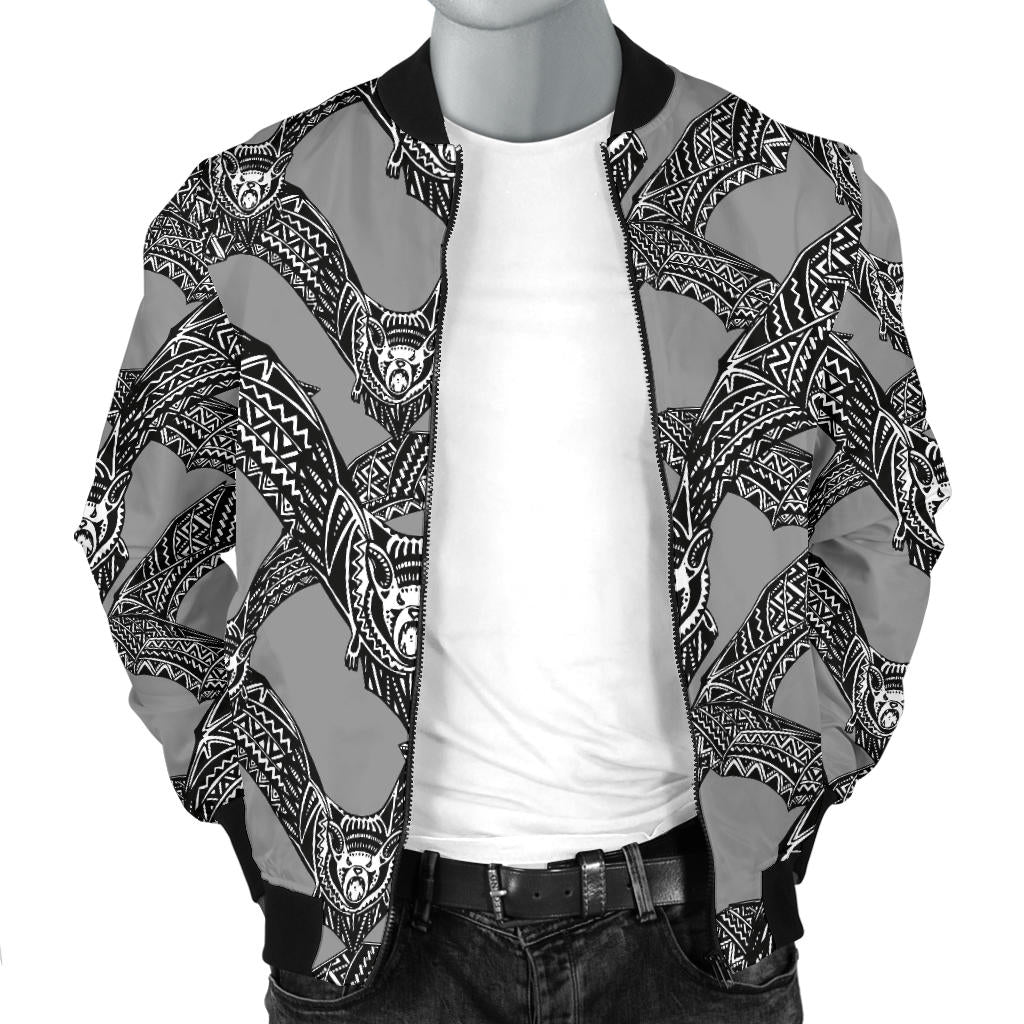 Bat Pattern Print Design 04 Men Bomber Jacket