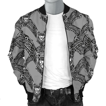 Bat Pattern Print Design 04 Men Bomber Jacket