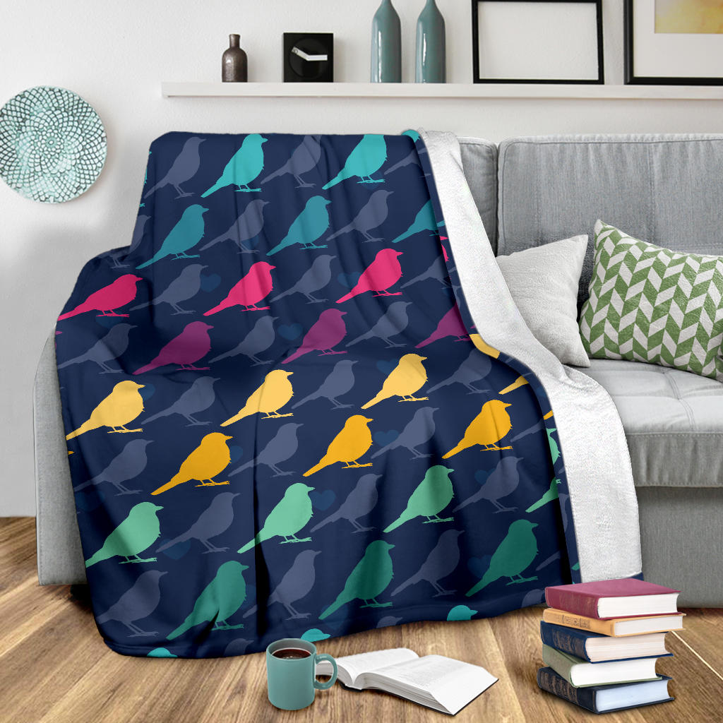 Birds Pattern Print Design 01 Premium Blanket