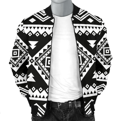 Aztec Pattern Print Design 08 Men Bomber Jacket