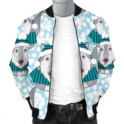 Alaskan Malamute Pattern Print Design 01 Men Bomber Jacket