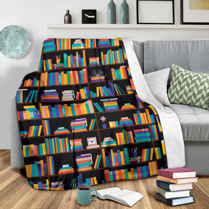 Book Pattern Print Design 05 Premium Blanket