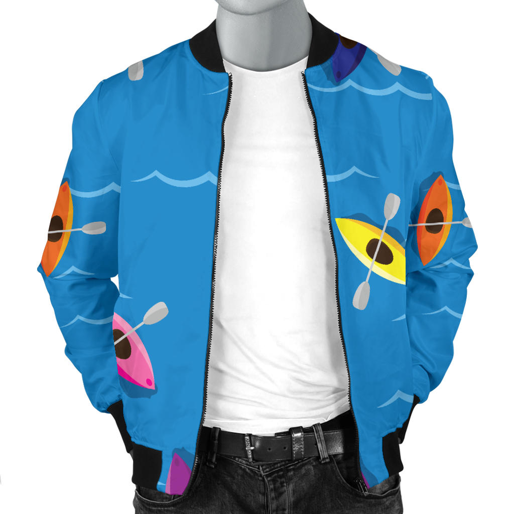 Kayak Pattern Print Design 03 Men Bomber Jacket