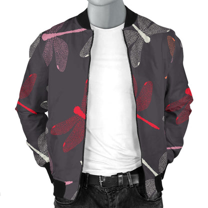 Dragonfly Pattern Print Design 01 Men Bomber Jacket
