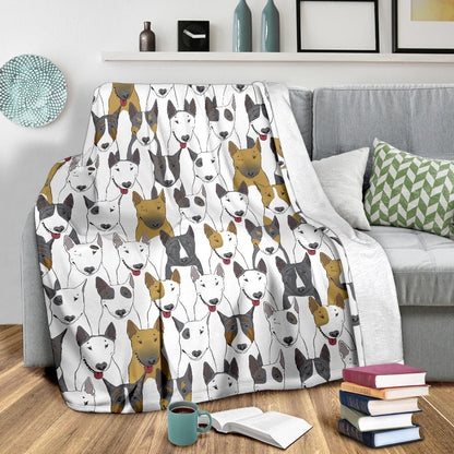 Bull Terriers Pattern Print Design 03 Premium Blanket