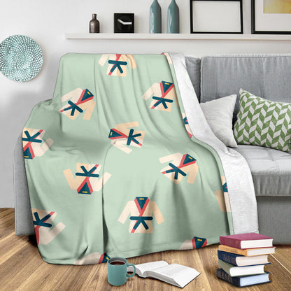 Karate Pattern Print Design 02 Premium Blanket
