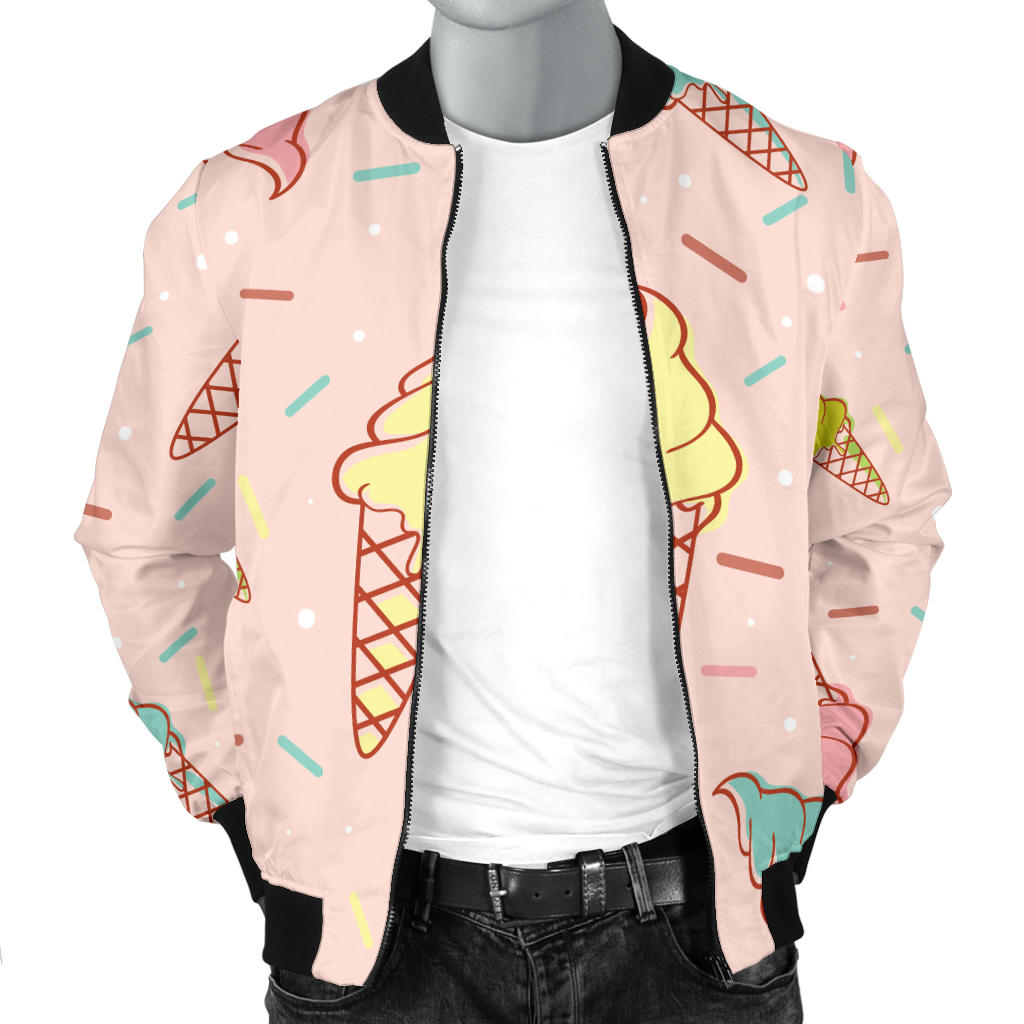 Ice Cream Pattern Print Design 02 Men Bomber Jacket