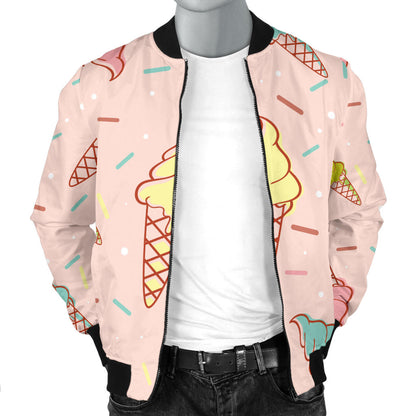 Ice Cream Pattern Print Design 02 Men Bomber Jacket