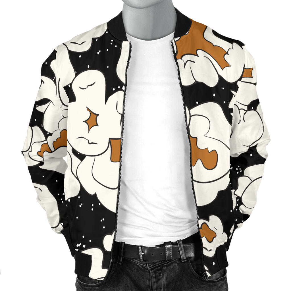 Popcorn Pattern Print Design A02 Men Bomber Jacket
