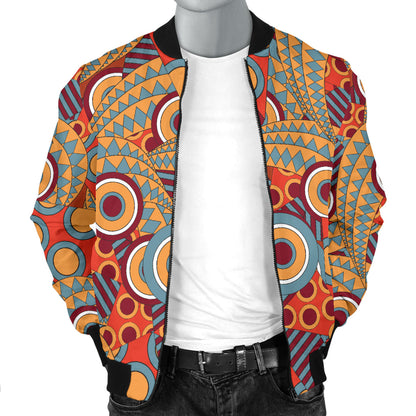 African Pattern Print Design 06 Men Bomber Jacket
