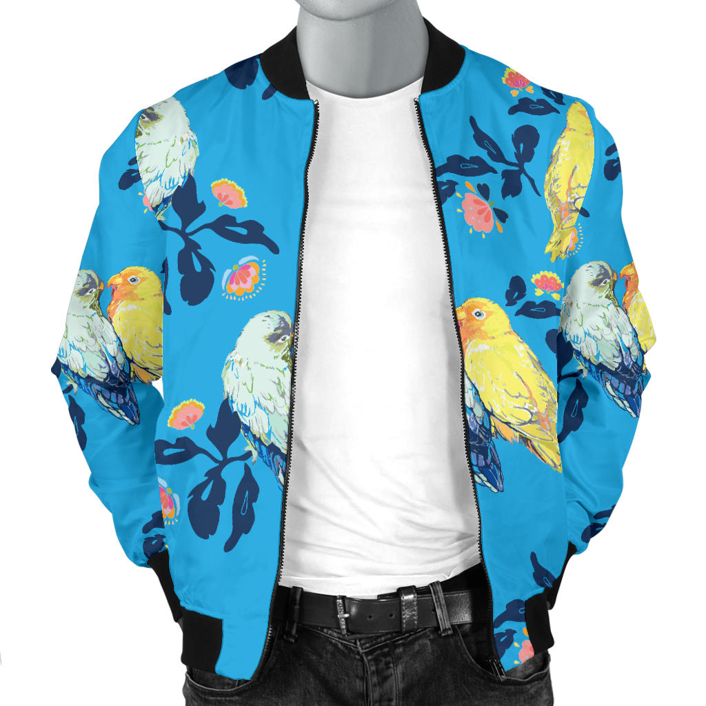Lovebird Pattern Print Design 03 Men Bomber Jacket