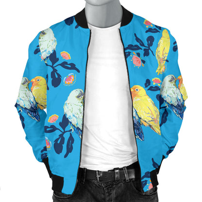Lovebird Pattern Print Design 03 Men Bomber Jacket