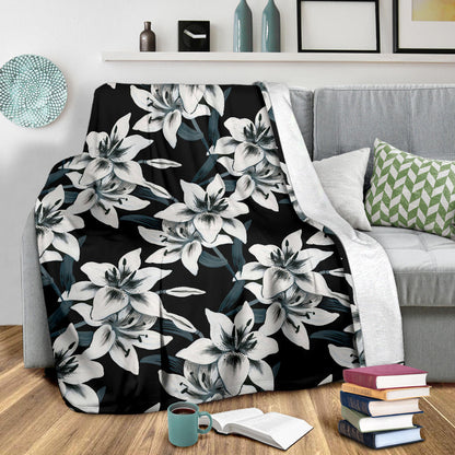 Lily Pattern Print Design 03 Premium Blanket