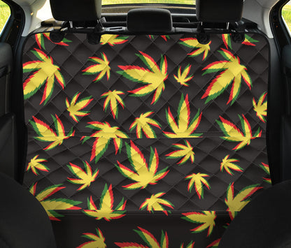 Pot Leaf Pattern Print Design A02 Rear Dog Car Seat Cover Hammock