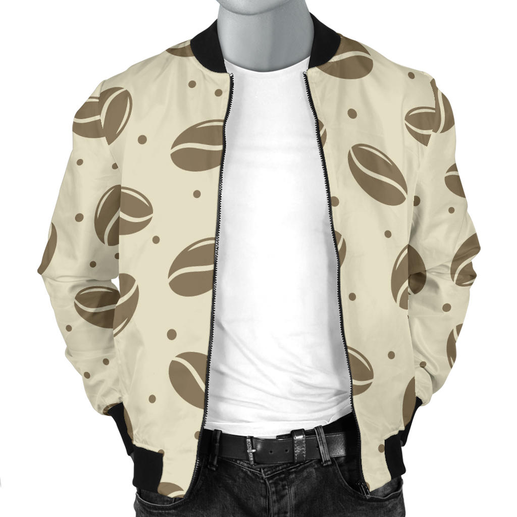 Coffee Pattern Print Design 02 Men Bomber Jacket