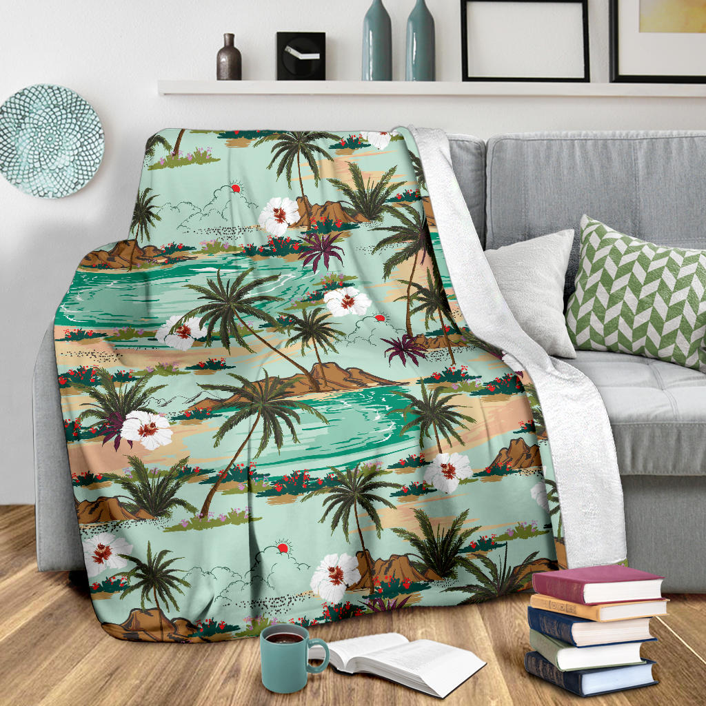 Pacific island Pattern Print Design A03 Premium Blanket