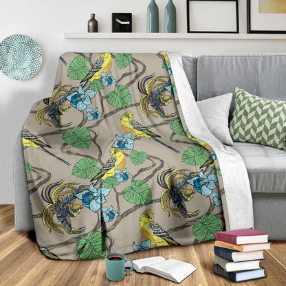 Parakeet Pattern Print Design A02 Premium Blanket