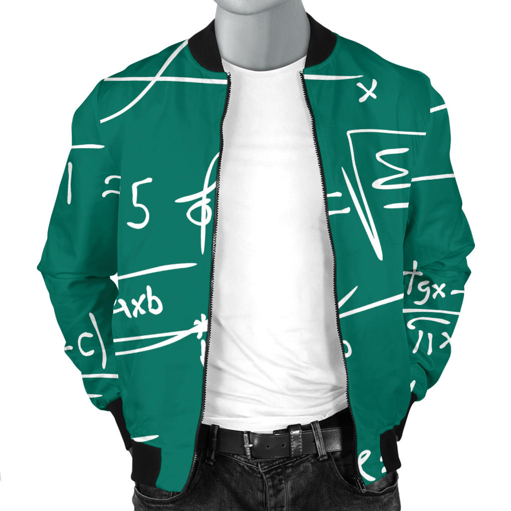 Math Pattern Print Design 01 Men Bomber Jacket