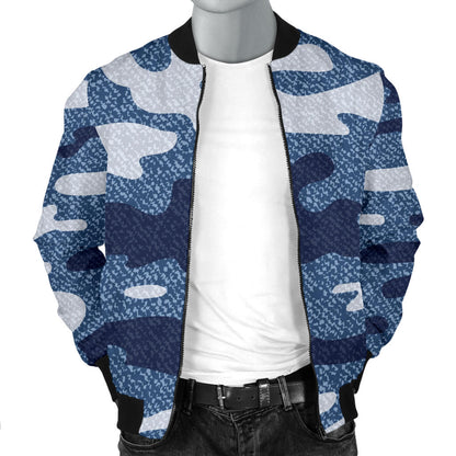 Jean Camouflage Pattern Print Design 05 Men Bomber Jacket